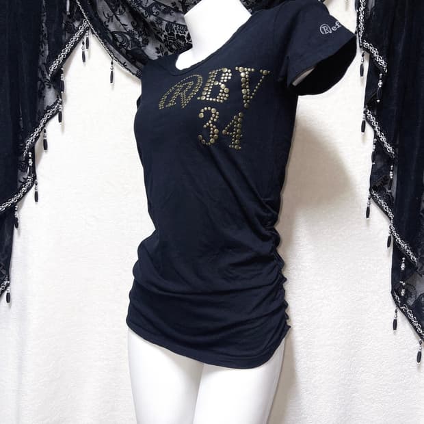 y2k 와투케 고스펑크 오네갸루 00s 다이아깔 셔링 반팔탑 섹시 핀터