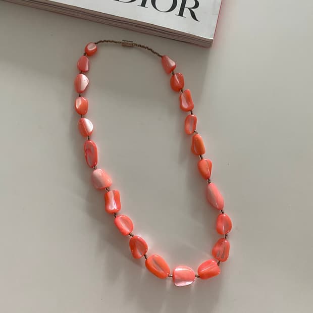 빈티지 코랄 비즈 목걸이