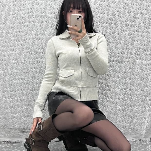 폴로 랄프로렌 빈티지 캐주얼 Y2K 딱붙핏 스웻 집업 M C10939