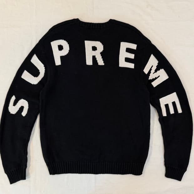 20SS 슈프림 백로고 니트 스웨터 블랙