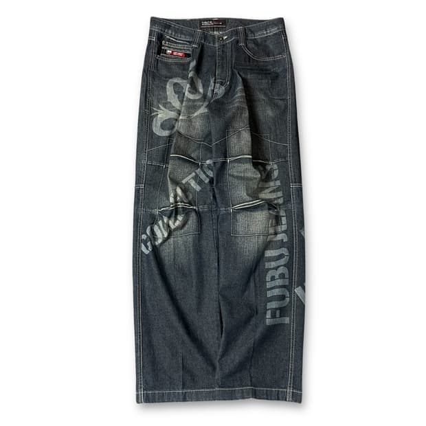 (32) 후부 올드스쿨 쿨프린팅 데님 팬츠
