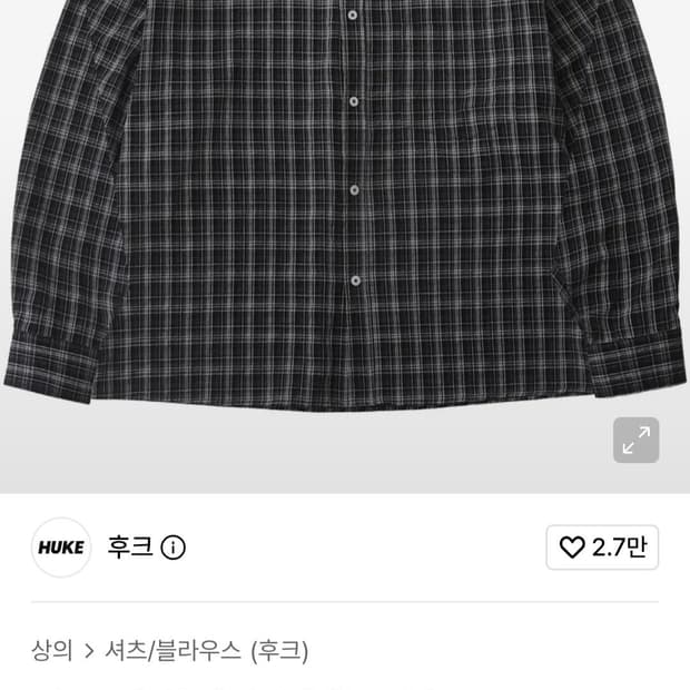 후크 빈티지 체크 셔츠