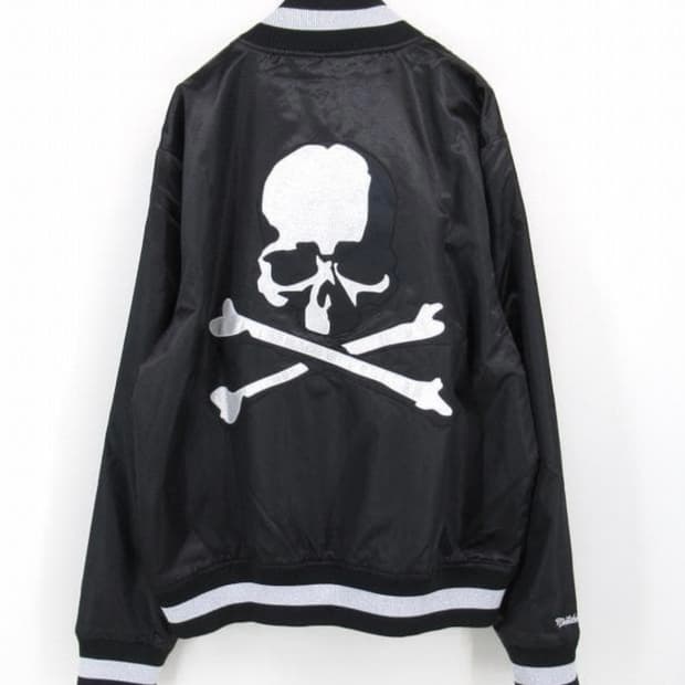 [정품] 마스터마인드 x 미첼앤네스 자수 봄버 블루종 스타디움 자켓 XL