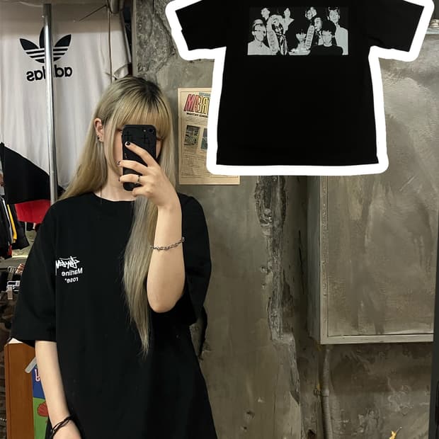 스투시 반팔 블랙 L  #csz1229