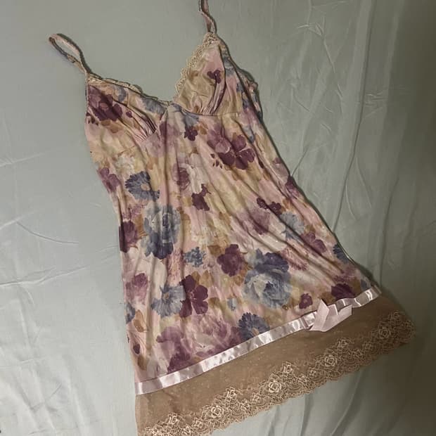 ✨vintage pink flower pattern slip dress✨