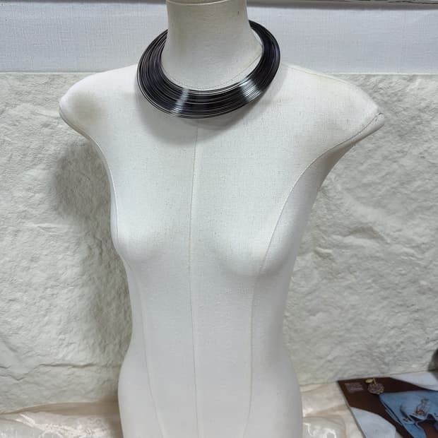 빈티지 고딕 레이어드 메탈 초커 목걸이