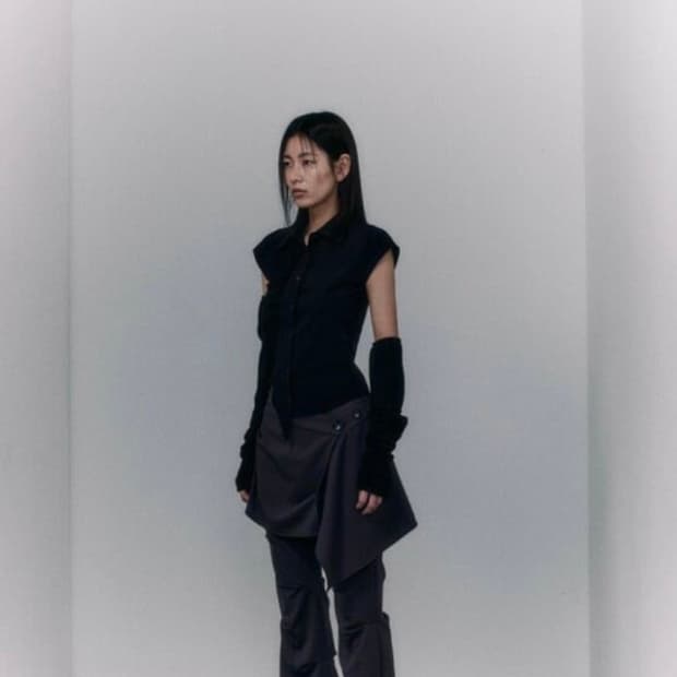 오호스 랩오버 턱팬츠 블랙 s