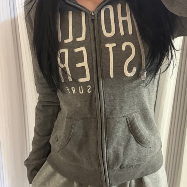 홀리스터 그레이 후드집업 s