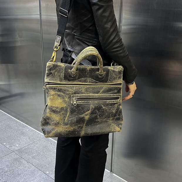 Jas M.B 런던 투웨이 크랙 레더 백