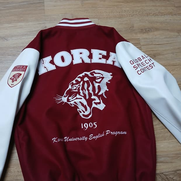 KOREA 호랑이 고려대 얇은 과잠 바시티 L 100