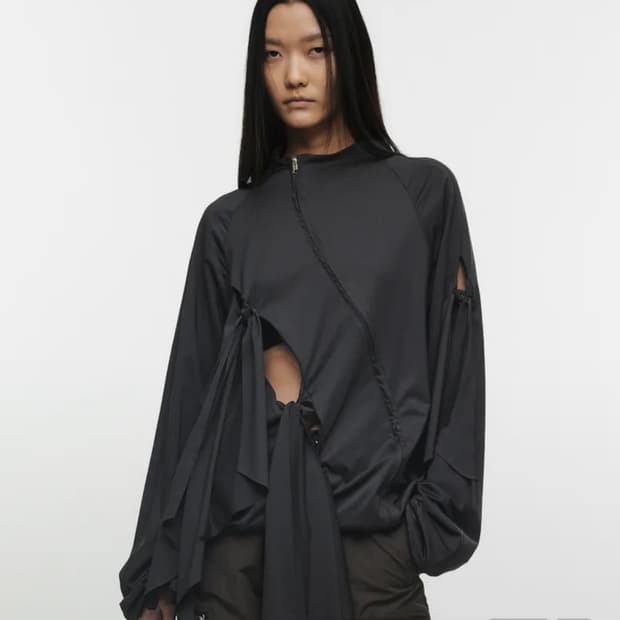 나체 TIE JERSEY JACKET CHARCOAL 타이 자켓