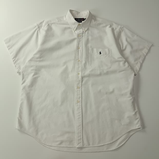 CA574 XL 폴로 빅사이즈 빅셔츠 90s 화이트 반팔 셔츠 남방