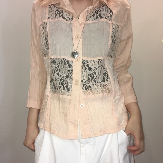 jpn vintage 코랄 레이스 자켓