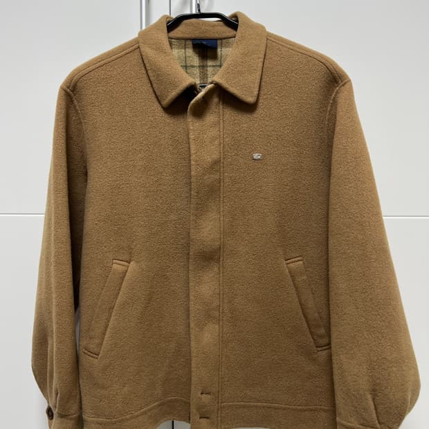 라코스테 울캐시미어 카라 블루종 자켓