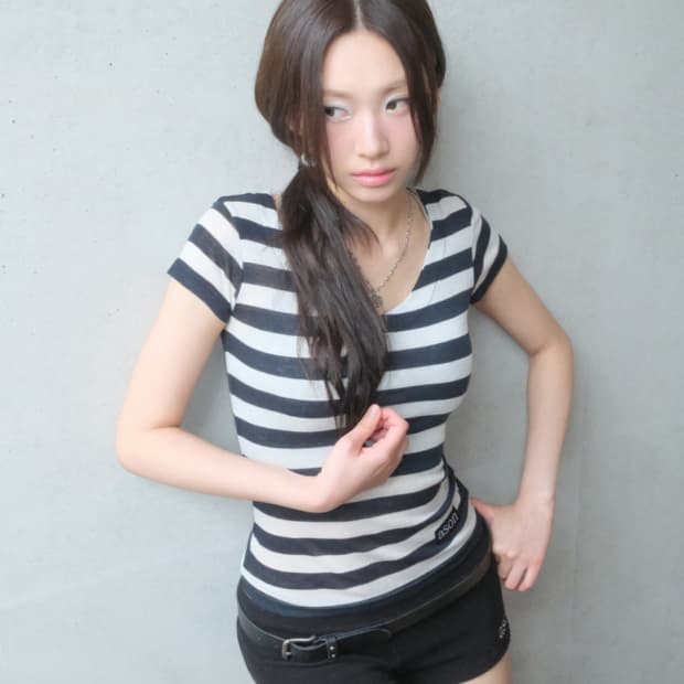 SOL STRIPE TEE / NAVY