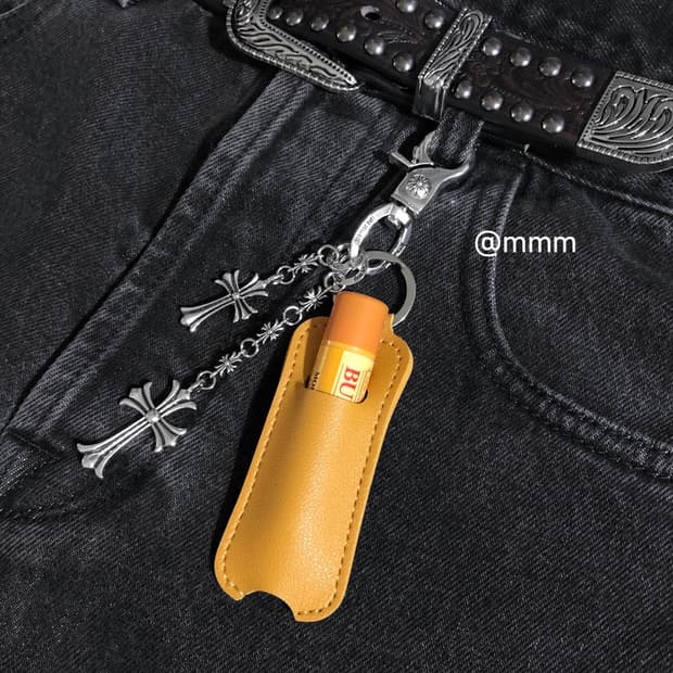 [Unisex🧡] 립밤 가죽 케이스 키링 열쇠고리