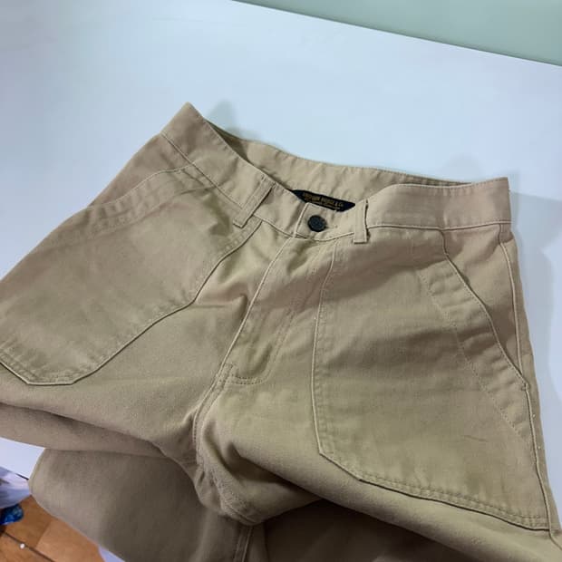 S-M 유니폼브릿지 베이지 레귤러핏 코튼 퍼티그팬츠