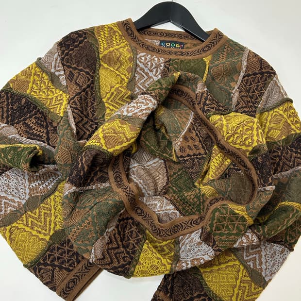 Coogi 쿠지 멀티컬러 텍스처 니트 스웨터