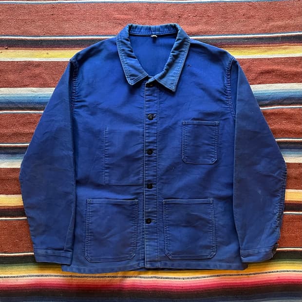 60s 빈티지 프렌치 몰스킨 워크 자켓