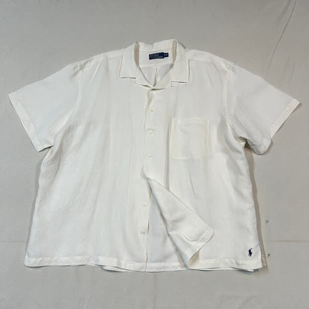 XXXL) 폴로 랄프로렌 빅사이즈 클래식 화이트 린넨 셔츠