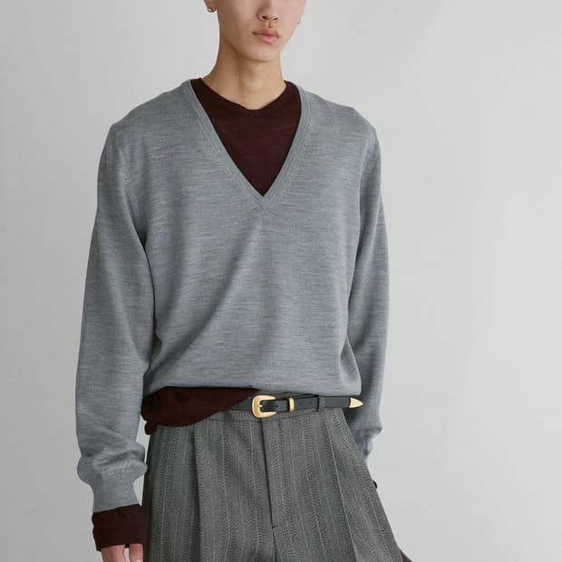 렉토 브이넥 니트 그레이 (구매)