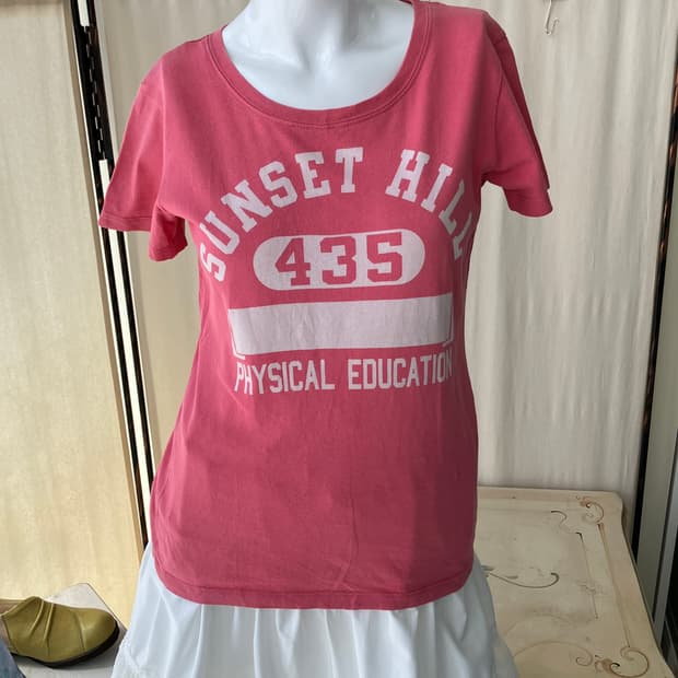 핑크 챔피언 반팔 1286 모리걸 일본빈티지