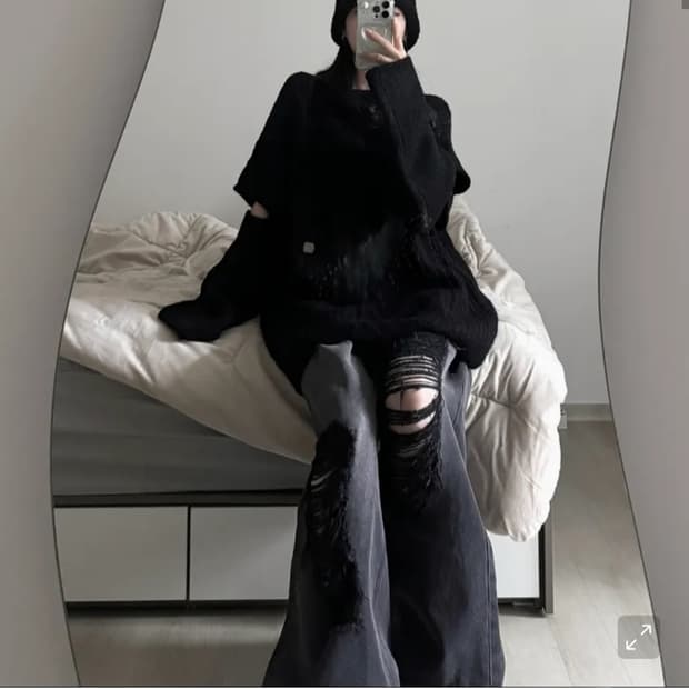 트리밍버드 스크래치 데님 팬츠