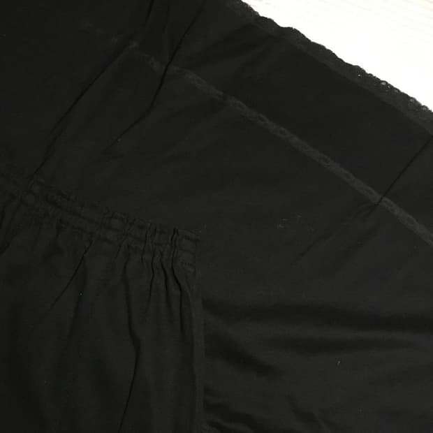빈티지 핑크하우스 레이스 블랙 롱스커트 미니멀 아방가르드