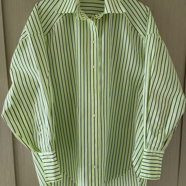 Sandro 스트라이프 셔츠 라임 