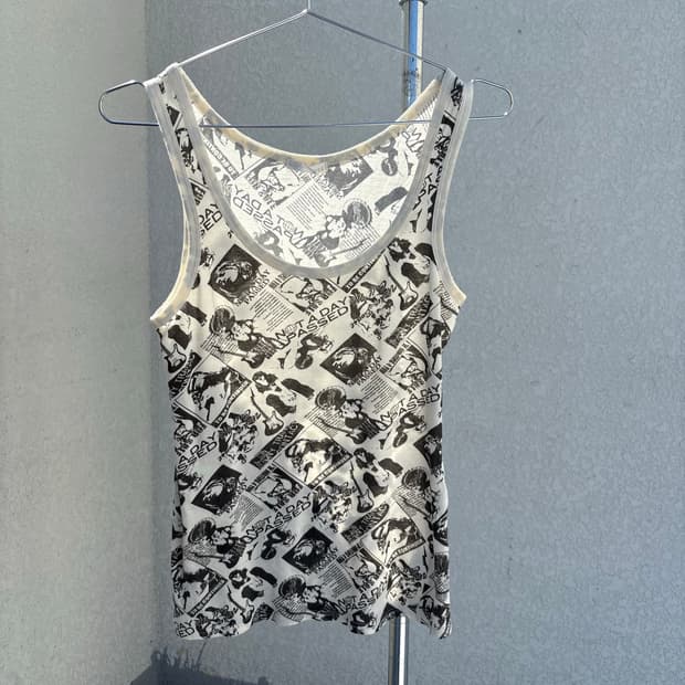 47 white graphic sleeveless