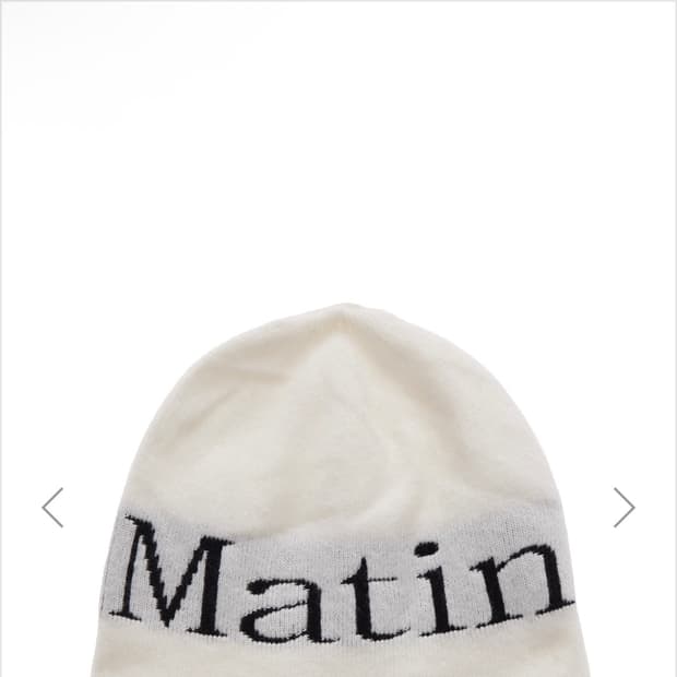 마뗑킴) 로고 자카드 숏 비니 WH F