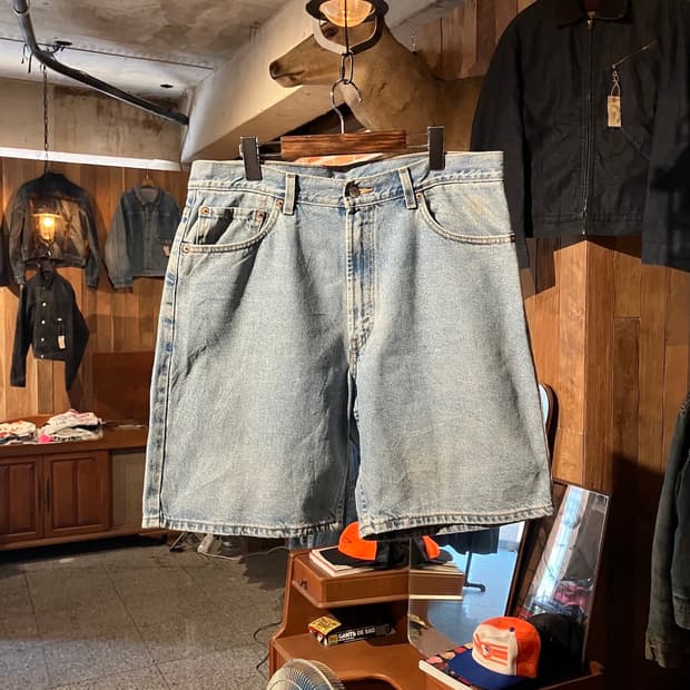  빈티지 리바이스 550 데님 쇼츠 하프 팬츠