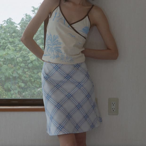 기준 kijun essential check skirt