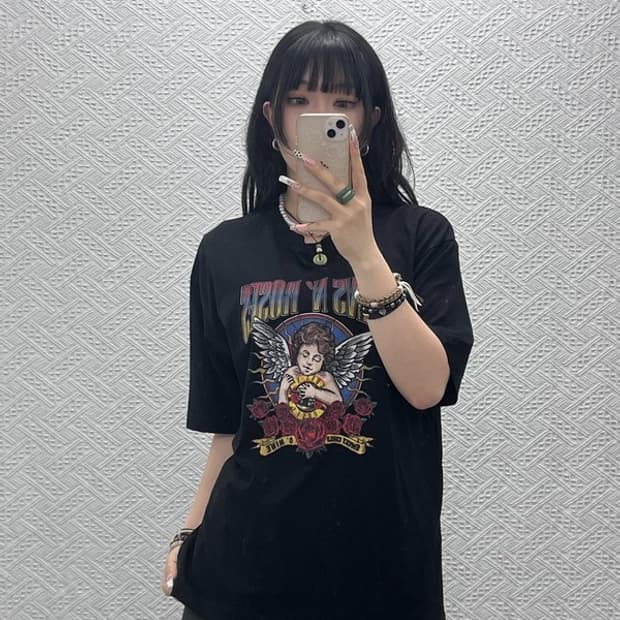 건즈앤로지스 오피셜 탑텐 밴드 스트릿 펑크 반팔티 105 C11474