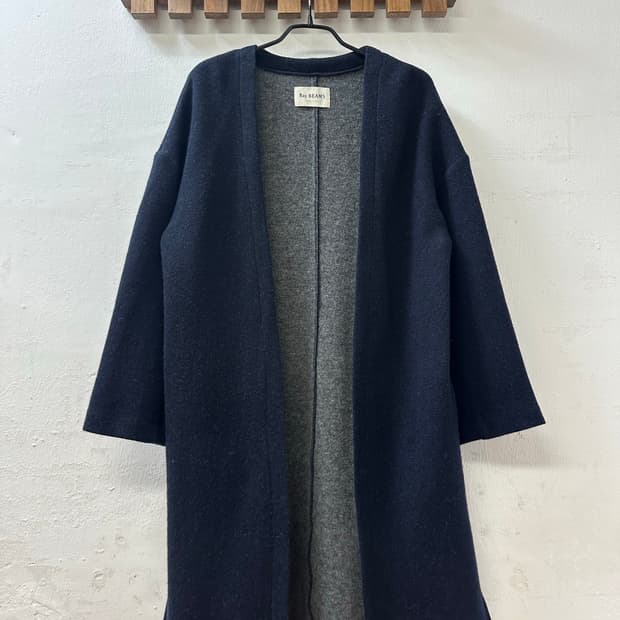 일본빈티지 Ray BEAMS 레이빔즈 울 블렌드 오픈 롱 코트