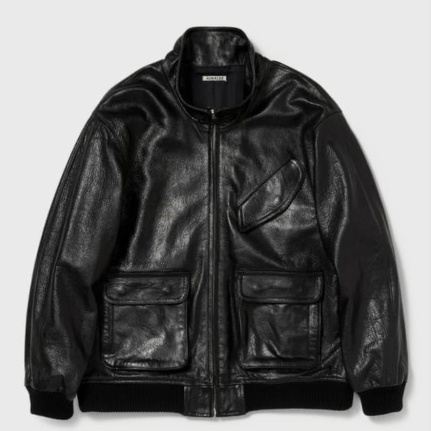 오라리 하드 램 레더 블루종 블랙