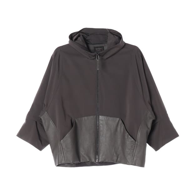 SOGO 양가죽 배색 여성 후드 자켓