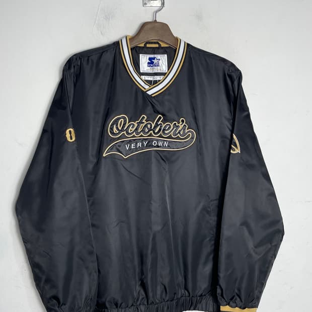 OVO x starter 블랙 풀오버 윈드브레이커