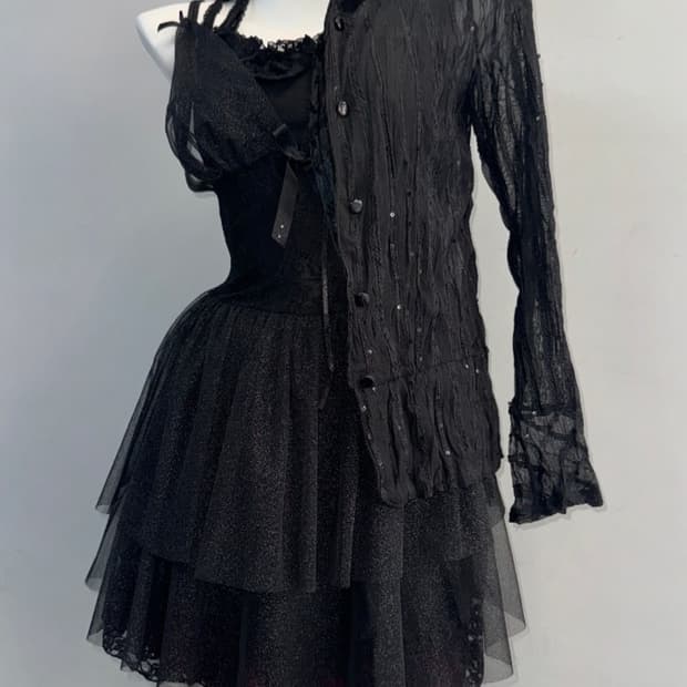 빈티지 갸루 펑크 코디 세트 (4pcs 구성)