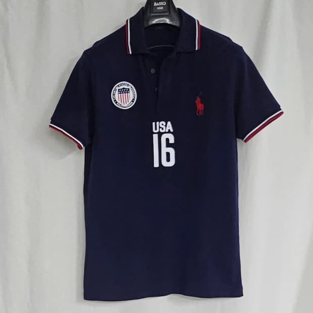 (정품)95~100폴로랄프로렌USA 16 빅포니 카라 반팔 티셔츠
