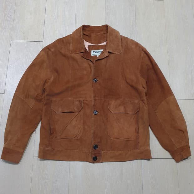 유럽 빈티지 양가죽 스웨이드 블루종 자켓 L (105)