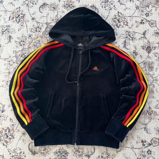 아디다스 벨루어 벨벳 후드 져지