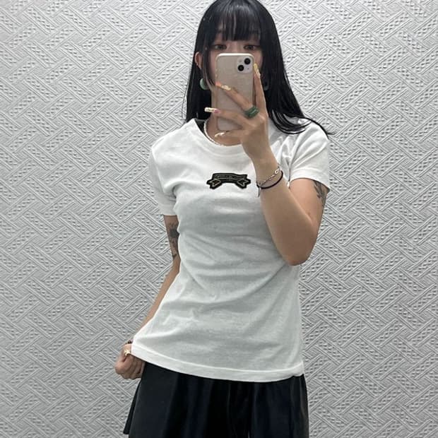 지아니 발렌티노 빈티지 키치로고 슬림핏 반팔티 M C13984