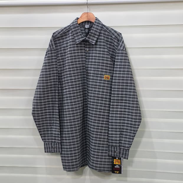 미사용품 COUNTY FB 오버핏 체크셔츠-XL