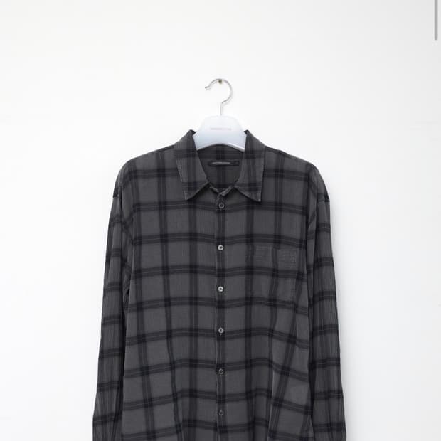 해칭룸 OverDyed check shirts charcoal