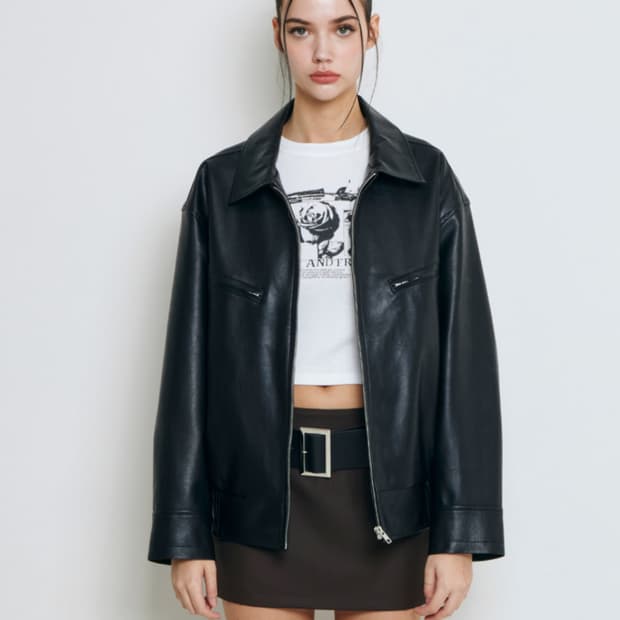 [새 상품] 낫유어로즈 오버핏 레더 점퍼