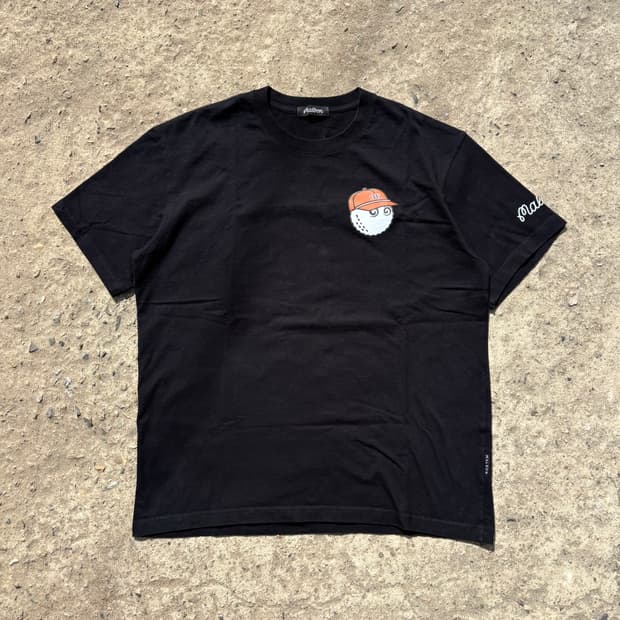 (2XL) 말본 X 100씨브즈 콜라보 블랙 반팔 티셔츠