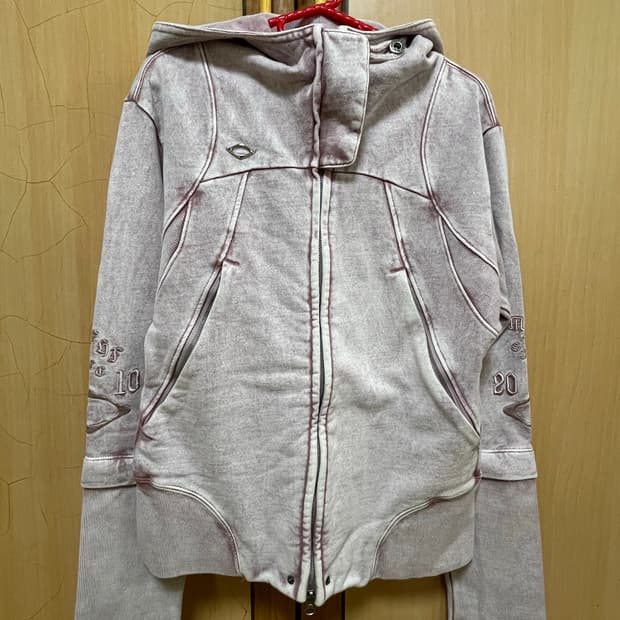 MSCHF 컷오프 워시드 핑크 브라운 후드 (사이즈m)