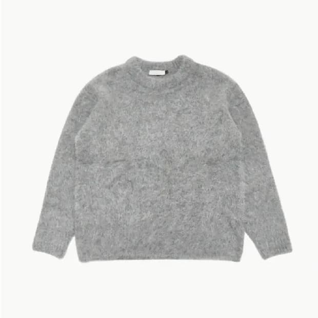 아모멘토 Alpaca round neck pullover grey