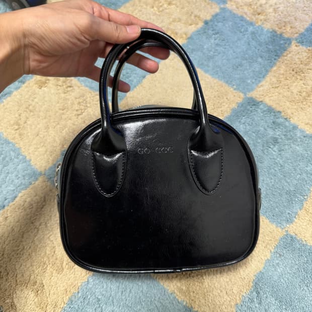 고세 미니플럼 크로스 토트백, 블랙, 미니백 토트백 크로스